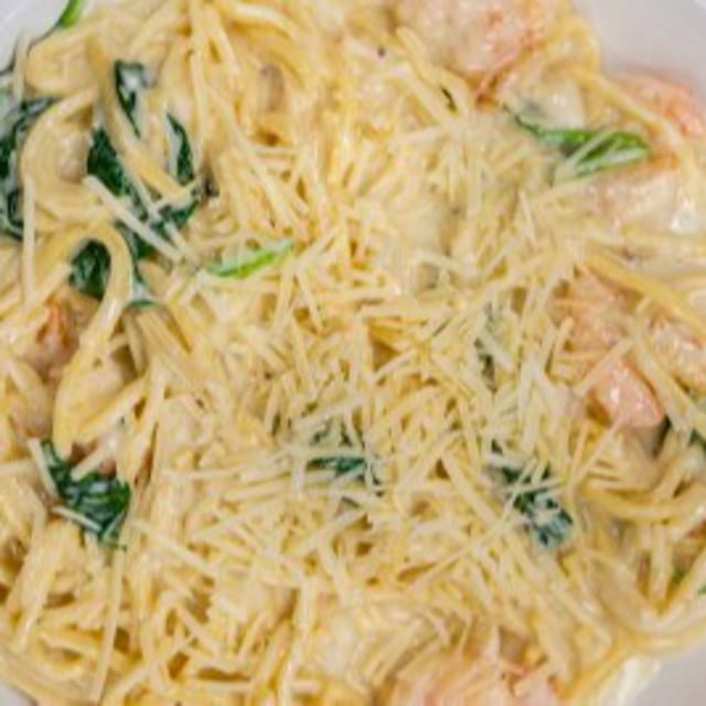 Chicken Alfredo or Shrimp Alfredo.