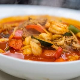 Jjamppong (Korean Spicy Noodle Soup).